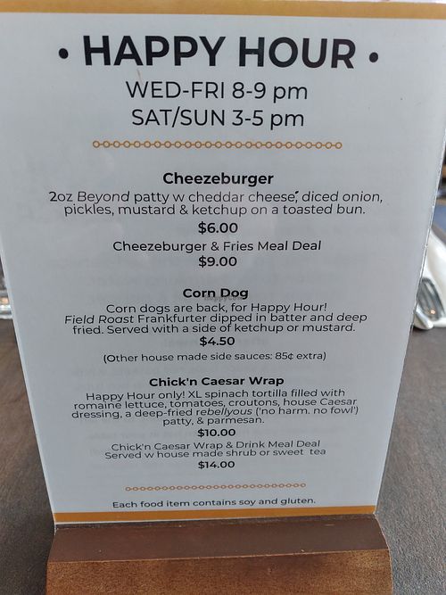 Happy Hour menu at Cycle Dogs in Seattle