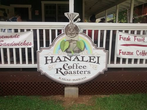 Outdoor Patio, main entrance. at Hanalei Coffee Roasters in Hanalei