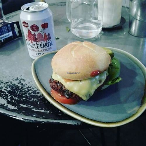 Mushroom burger. at Vegan Hippo in London