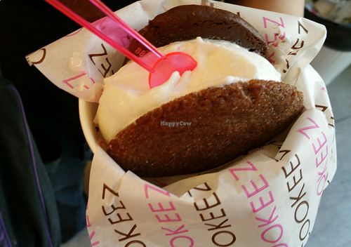 Vegan ice cream sandwich at Cookeez - Allenby in Tel Aviv