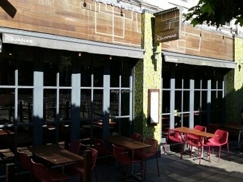 outside at Las Iguanas in Cardiff