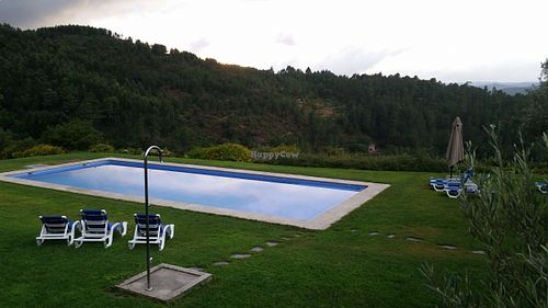 Outdoor pool over the valley at Pousadela in Amarante