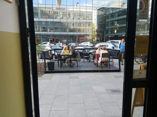 Outside Eating Area at Organitheka in Warsaw