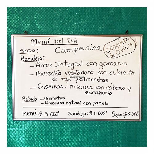 Daily menu on December 9th 2015 at Deli Soya in Bogota
