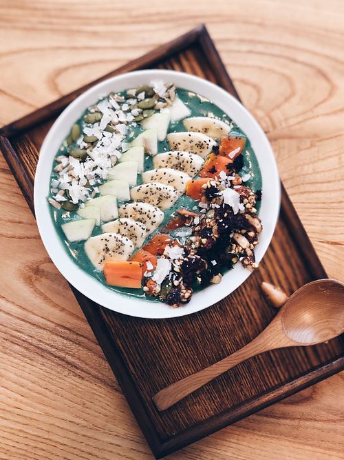 Spirulina smoothie bowl at MuYe - Mottainai in Kaohsiung