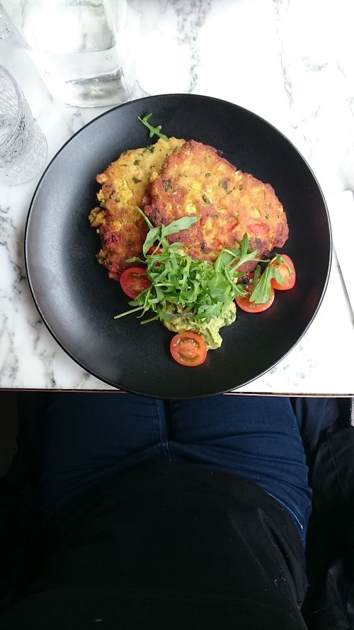 Savoury sweet corn pancakes with guacamole at Redemption - Chepstow in West London