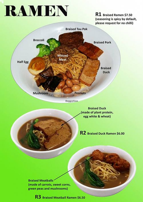 menu1 at HW Vegetarian in Central Singapore