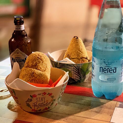 Birra Messina is vegan! Pairs deliciously with fried rice. at Arancinaglutenfree in Siracusa