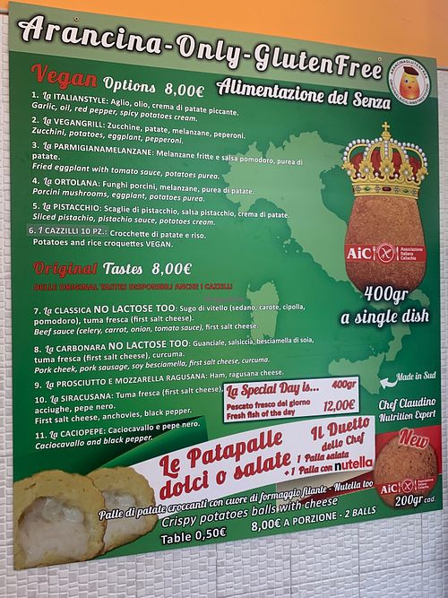 The vegan menu seems larger every time I visit!  at Arancinaglutenfree in Siracusa