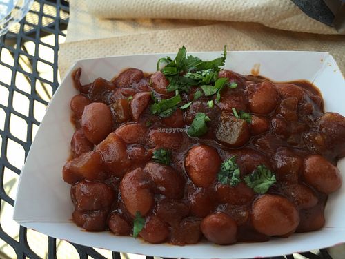 Vegan baked beans at Biker Jim's in Highlands Ranch