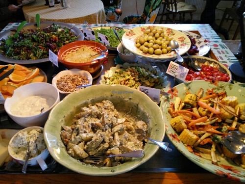 The lovely vegetarian / vegan buffet  at Kafe Helsa pa in Ystad