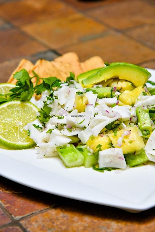 Coconut ceviche at Bio-Organicos in Playa Del Carmen