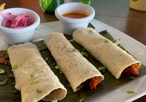 Vegan cochinita tacos at Bio-Organicos in Playa Del Carmen