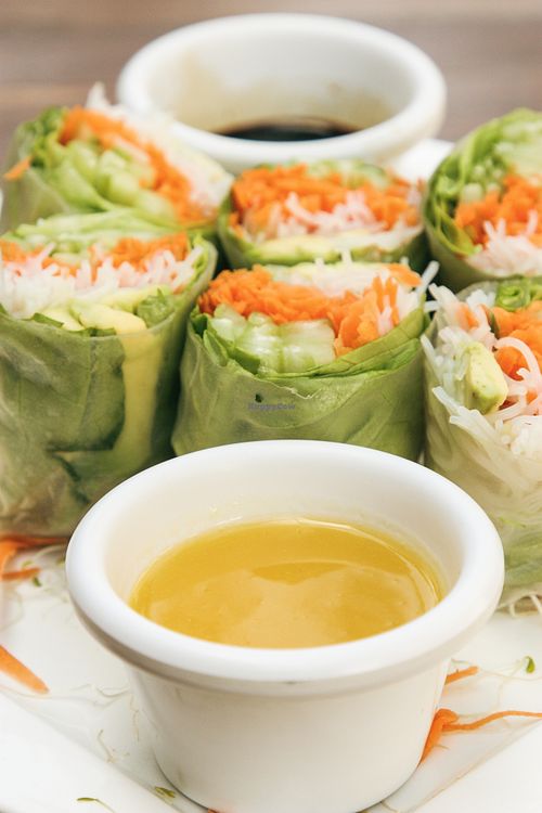 Vietnameese rolls at Bio-Organicos in Playa Del Carmen