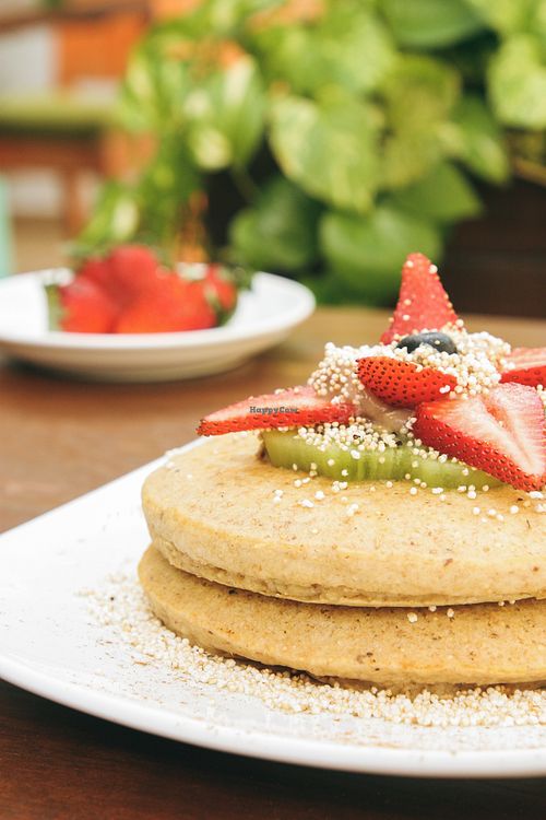 Vegan pancakes at Bio-Organicos in Playa Del Carmen