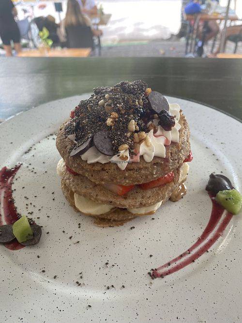 Vegan pancakes at Bio-Organicos in Playa Del Carmen