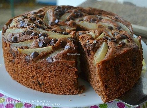 Vegan chocolate and pear cake at Maria's Good Food in Glasgow