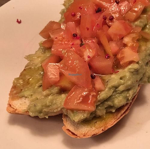 avocado and tomato tosta  at La Bicicleta in Cordoba