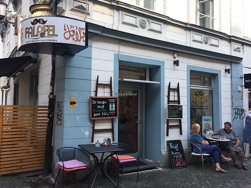 Outside  at Mr Falafel in Maribor