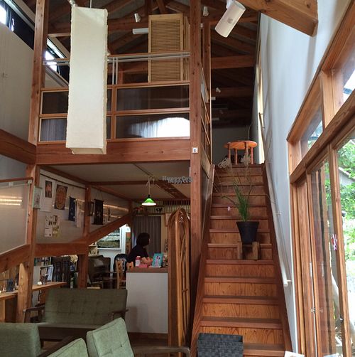 cafe downstairs, gallery upstairs.  at Otera House in Kyoto