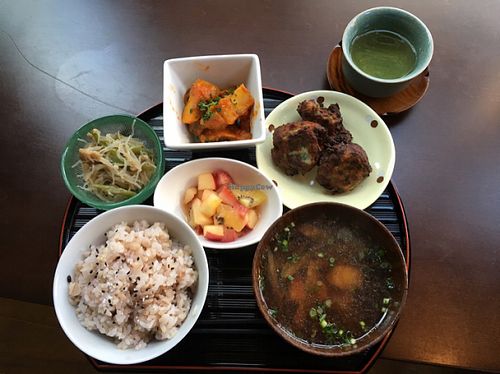 100 yen lunch set includes coffee or tea at Otera House in Kyoto