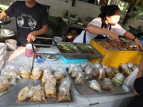 vegan. noodles and stuff.  at Lumpini Park Morning Market Stall in Bangkok