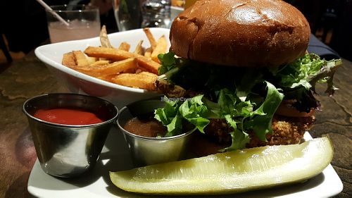 Veggie burger and fries at Sweet Melissa in Rocky River
