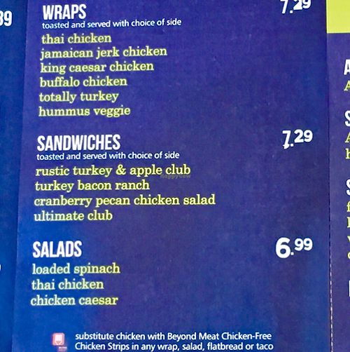 Beyond Meat chikn can be substituted on all sandwiches! at Tropical Smoothie Cafe in Lyndhurst