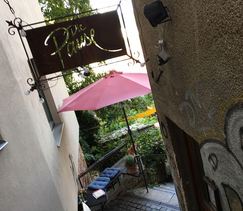 smoker's corner at Die Pause in Marburg