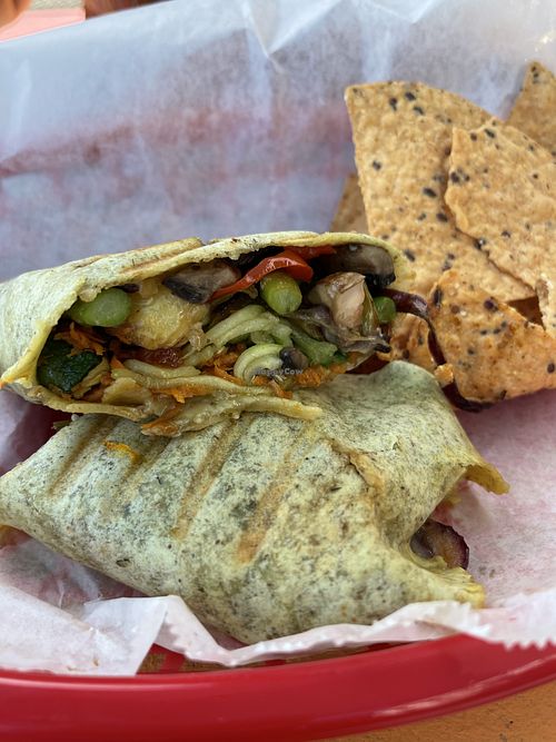 Veggie wrap  at Eden's Vegan Juice Bar Cafe in Palm Coast