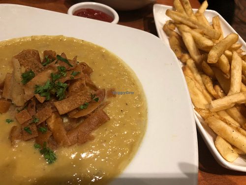Lentil soup and those amazing fries  at Taza Lebanese Grill in Woodmere
