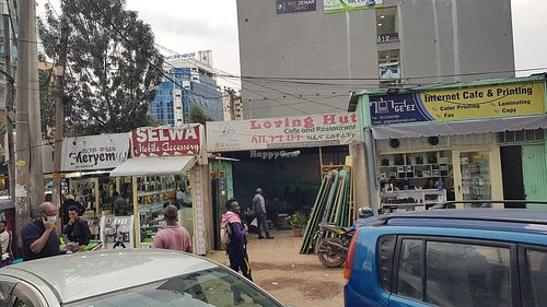 From across the road at Loving Hut in Addis Ababa