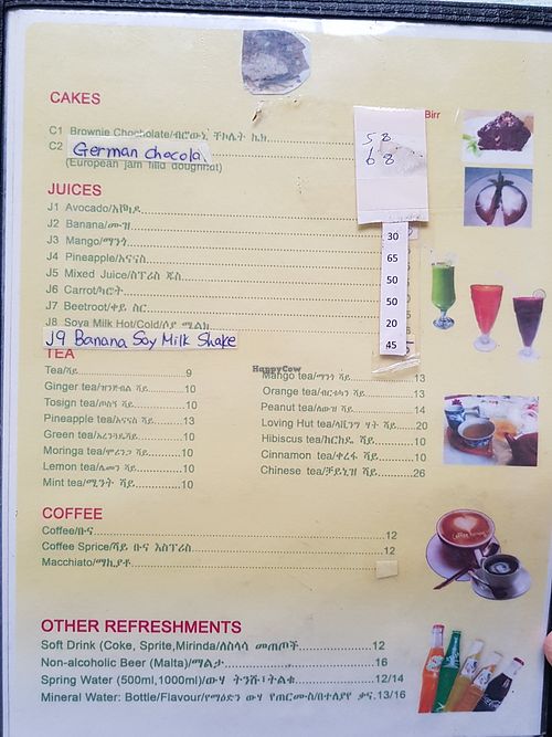 Cakes & coffee at Loving Hut in Addis Ababa