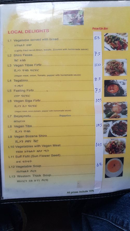 Local things at Loving Hut in Addis Ababa