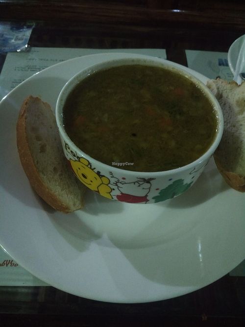 Vegetable soup at Loving Hut in Addis Ababa