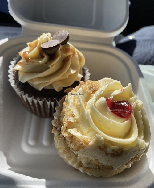 GF chocolate caramel cupcake; cran-strawberry cupcake   at Lovin' Spoonfuls in Tucson