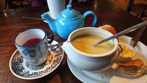 large choice of different teas and home made soup at The Little Potting Shed Cafe in Oban