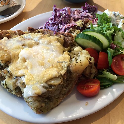 Vegan Homity pie at The Little Potting Shed Cafe in Oban