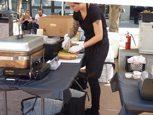 S+M Vegan prepping at Vegan Soul Wellness Festival at S+M Vegan in Oakland