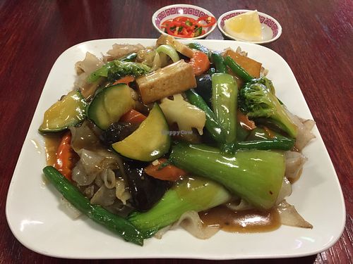 Fried rice noodle with satay sauce (yummy, but didn’t taste like satay... maybe sautéed) at Bo De Trai in Footscray