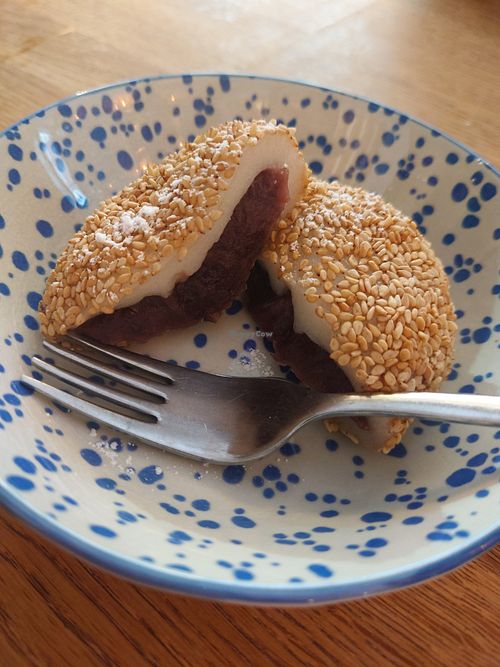 Mochi - vegan version - with sesame seeds at Matcha Komachi in Vienna