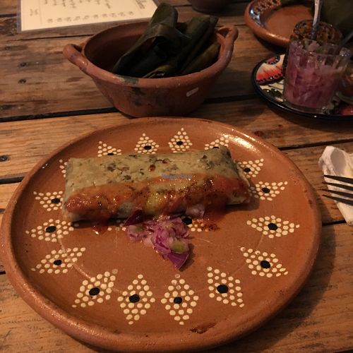 Lentil tamale. All vegan! at Suculenta in Tulum