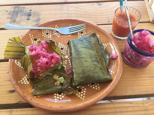 Tamales  at Suculenta in Tulum