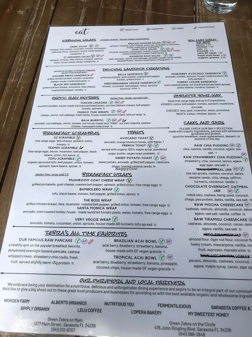 Green Zebra Cafe Sarasota Florida Restaurant HappyCow