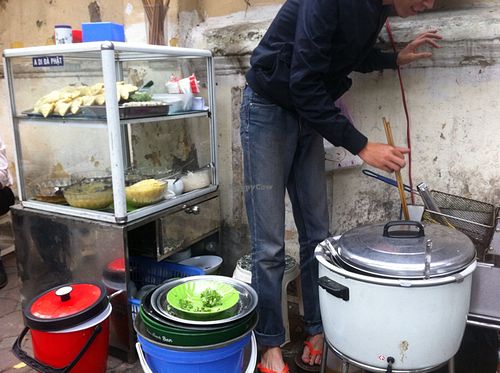 Food stand at Bao An Vegan (formerly Vegan Banhmi) in Hanoi