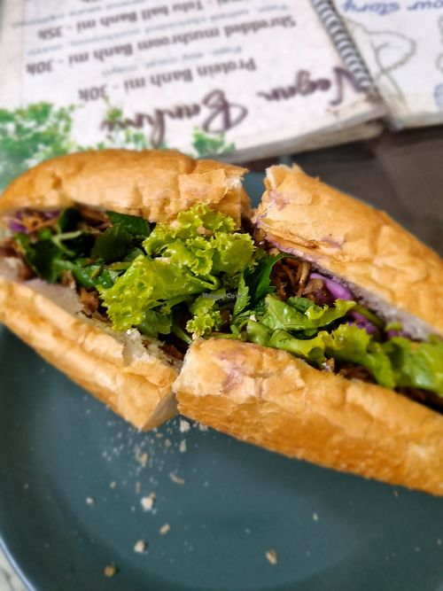 Shredded Mushroom Bahn Mi at Bao An Vegan (formerly Vegan Banhmi) in Hanoi