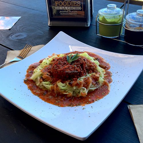 Squash spaghetti with lentils  at La Veggicheria in Tijuana