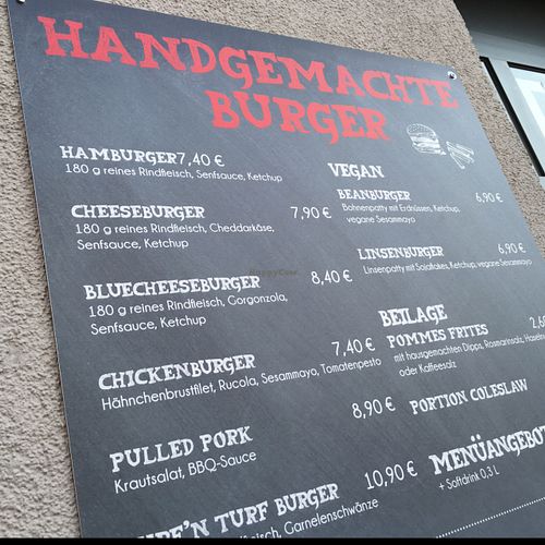 menu at Burger Lokal in Marburg