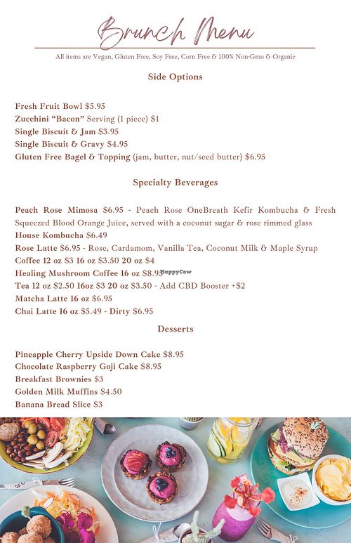 Mother's Day Vegan & Gluten Free Brunch Menu May 2024 at Natural Living Food Co-op and Cafe in League City