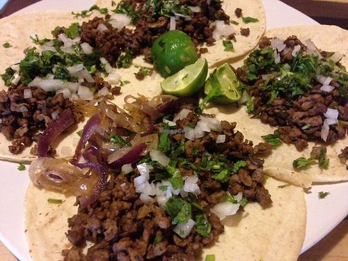 Asada tacos at La Ruta Vegana in Mazatlan